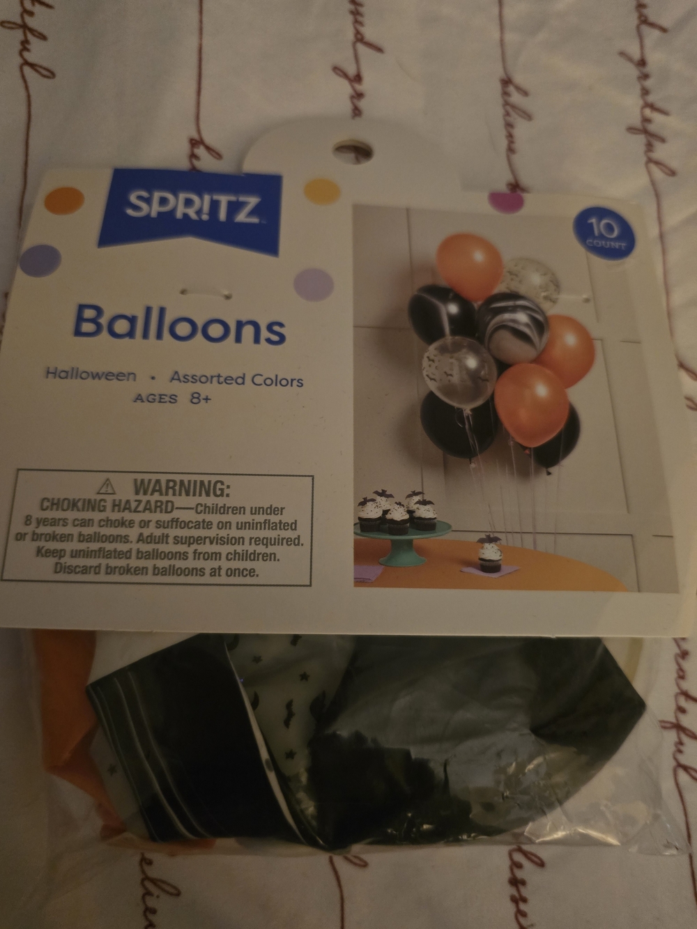 Spritz Assorted Party Balloons in Orange & Black 10pk-NIP!